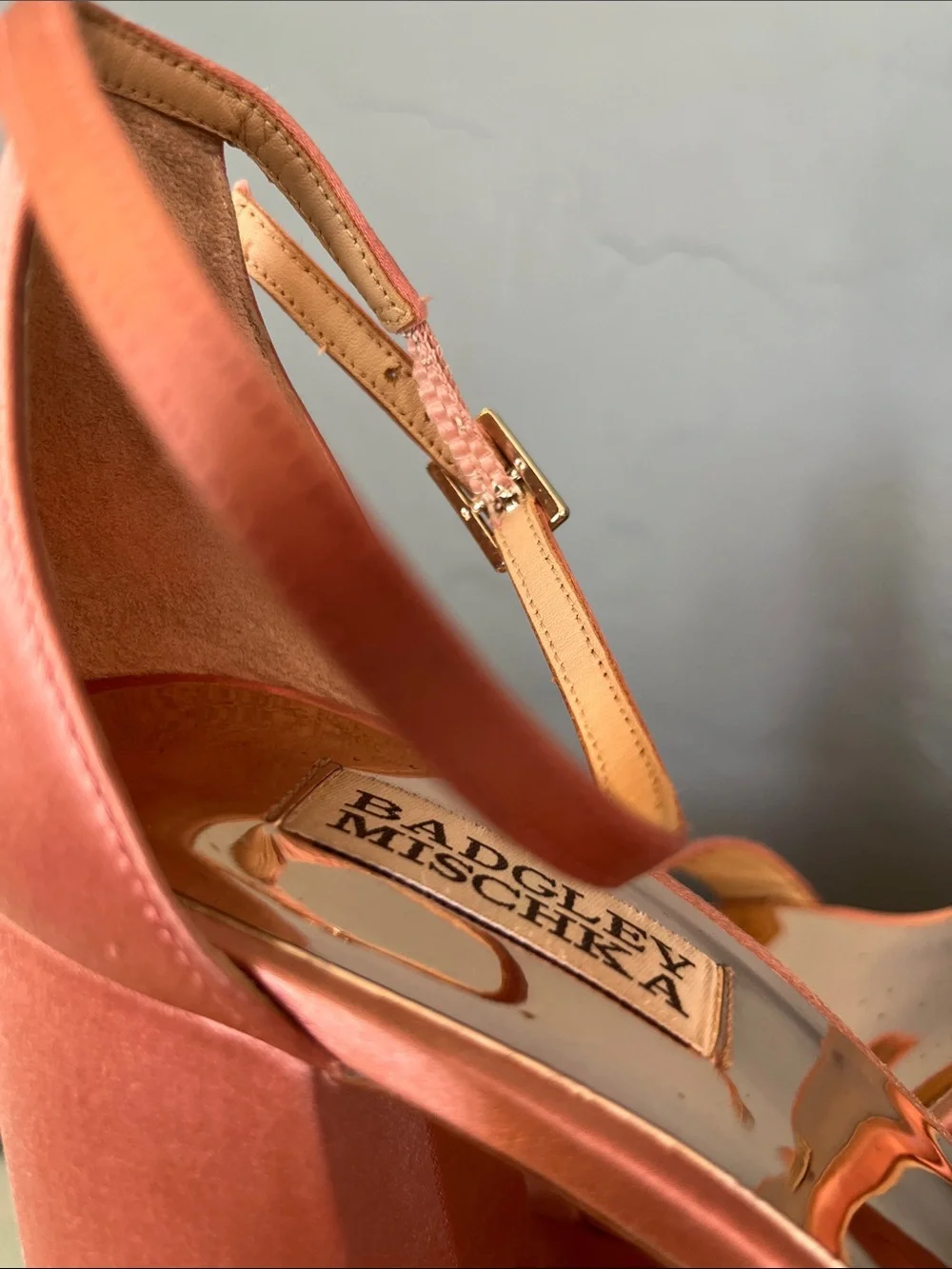 Badgley Mischka Rose Satin Platform Block Heels
